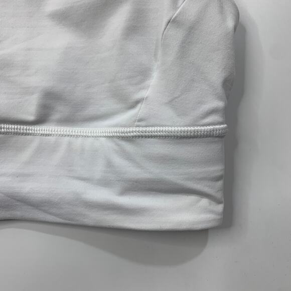 Lululemon Sports Bra Womens 4 White Longline Adjustable Thick Strap Unpadded - Picture 3 of 12